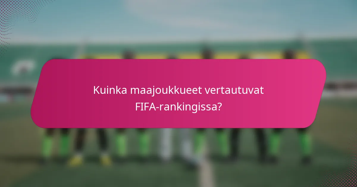 Kuinka maajoukkueet vertautuvat FIFA-rankingissa?