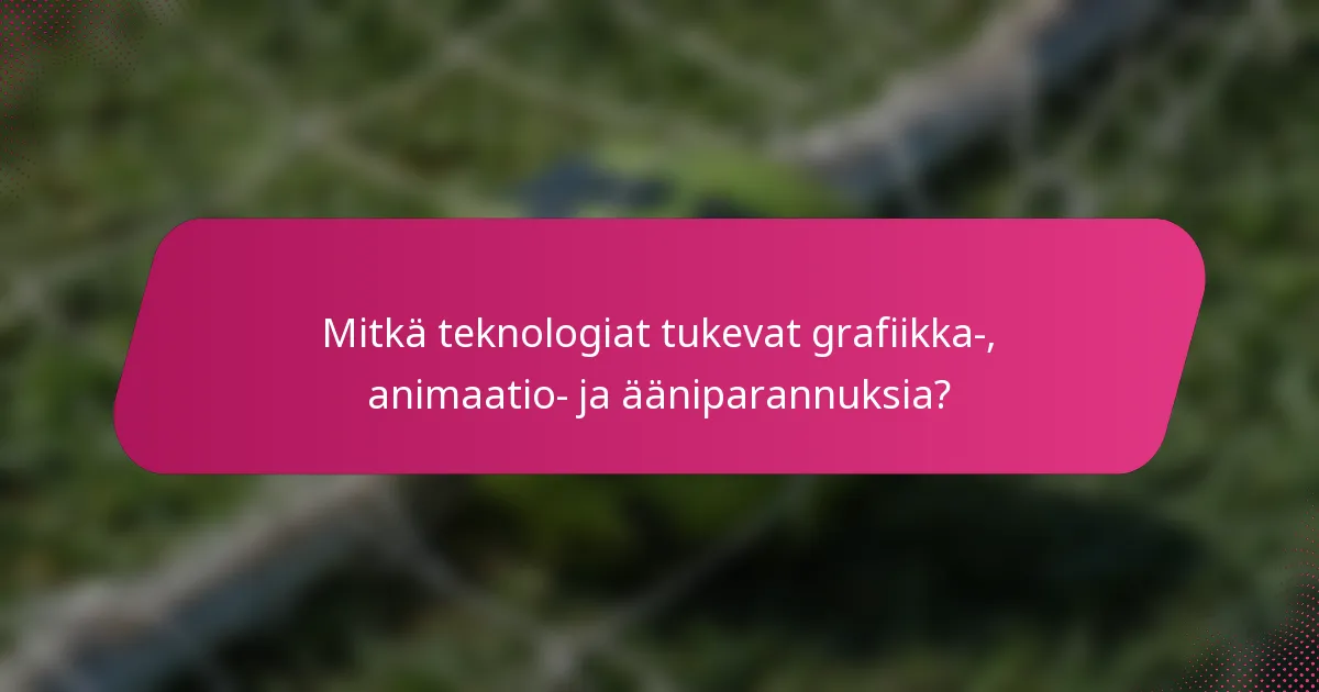 Mitkä teknologiat tukevat grafiikka-, animaatio- ja ääniparannuksia?